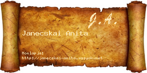 Janecskai Anita névjegykártya